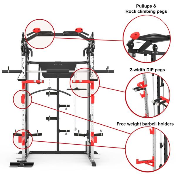 Marcy SM4500 Smith Cage Machine Linear Bearings Dual Pulley System