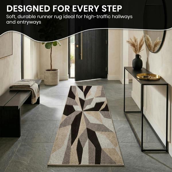 Smart Living Carved Rug Contemporary - Brown Beige