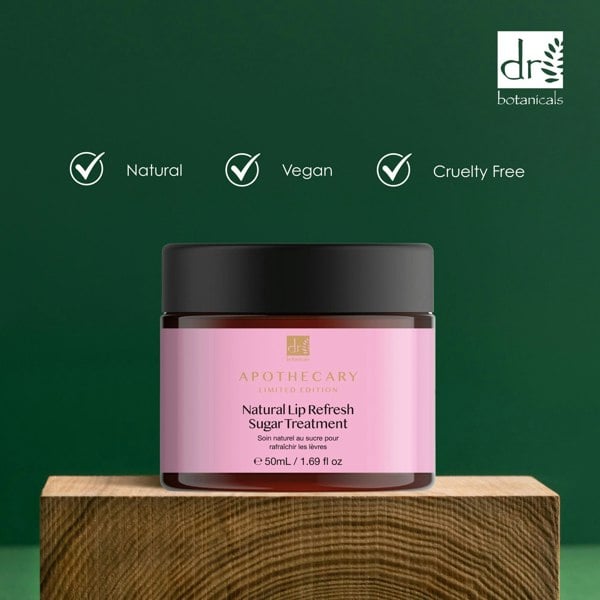 PO2DB417 Dr Botanicals Natural Lip Refresh Sugar Treatment 50ml Twin Value Savings Pack