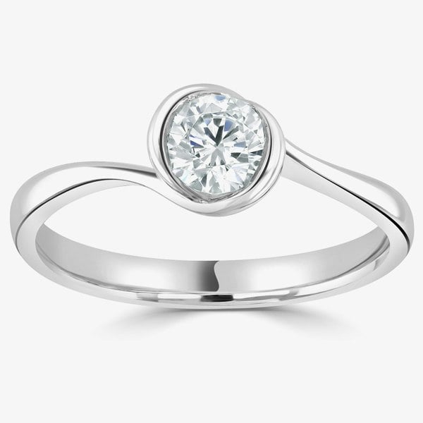T. H. Baker Platinum 0.25ct Diamond Solitaire Ring (L) R1-1021(4.0)