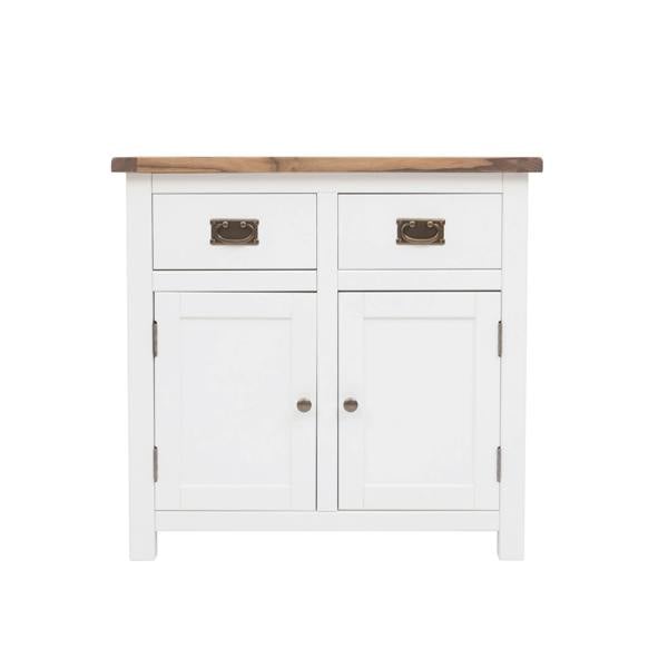 Lovere Off White 2 Drawer 2 Door Sideboard Brass Drop Handle