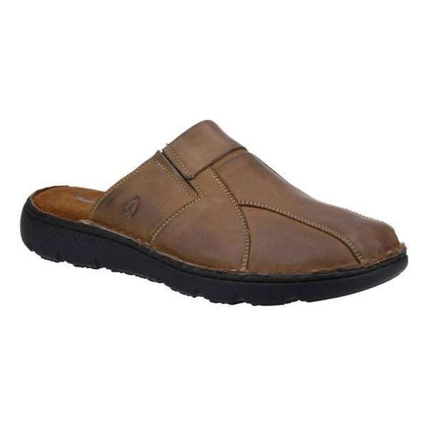 Hush Puppies Mens Carson Leather Mules - Brown