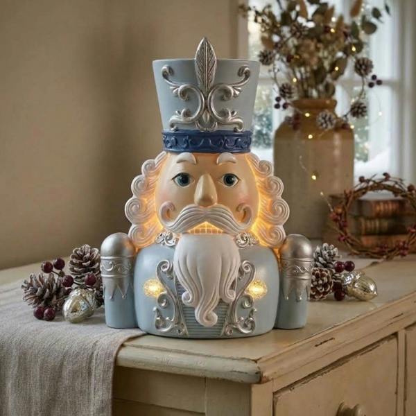 Garden Greatness Noel Christmas Blue Light Up Nutcracker