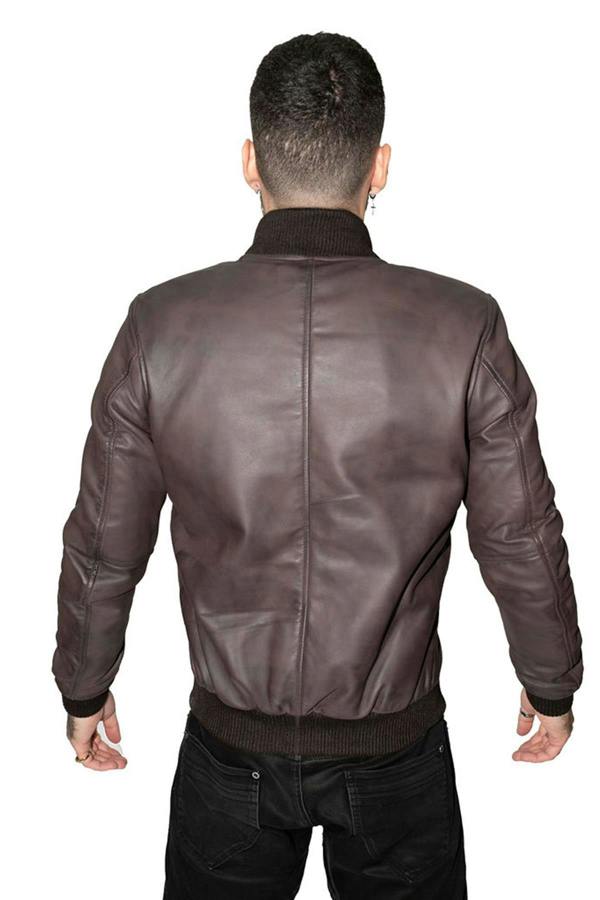 Infinity Leather Mens Retro Varsity Leather Bomber Jacket-Pretoria