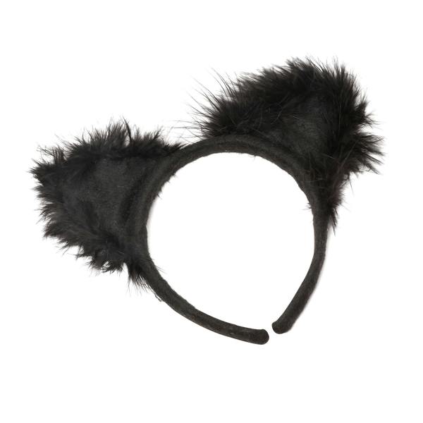 Bristol Novelty Unisex Adults Marabou Cat Ears On Headband - Black