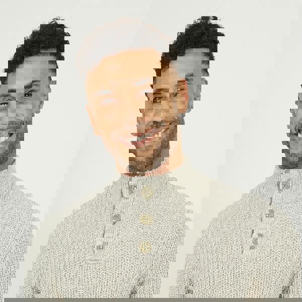 Brave Soul Natural Funnel Neck Jumper with Buttons - Natural Image 4