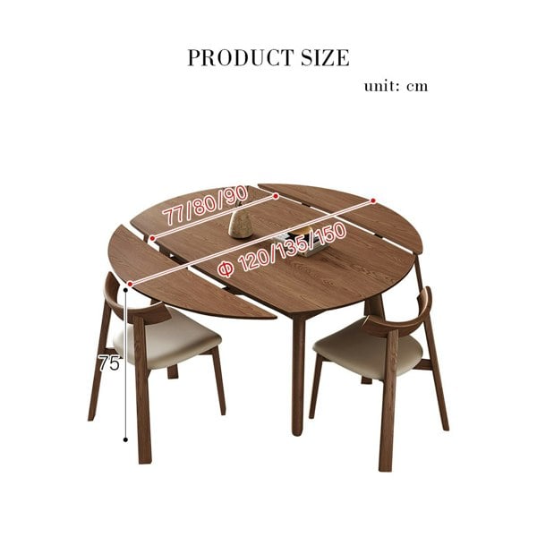 Aitken Round Folding Dining Table, Solid Wood, product image