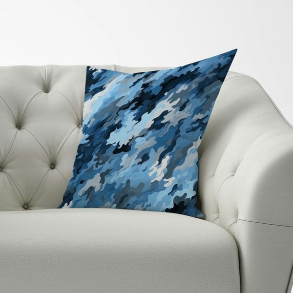 Warren Reed Blue And Grey Canvas Brushstrokes Cushions