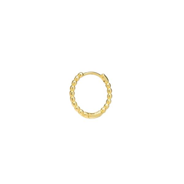 Spero London Fine 14ct Solid Gold Beaded Hoop Single Earring