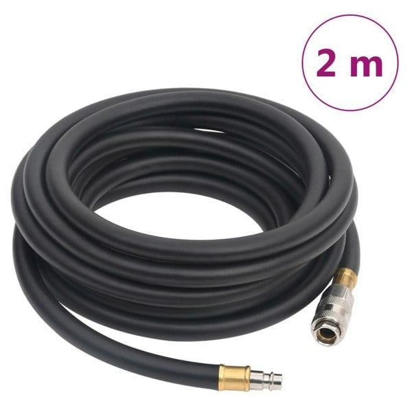 Berkfield Hybrid Air Hose Black 0.6" 2 m Rubber and PVC