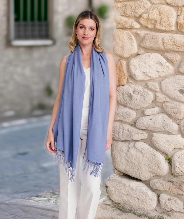 Pia Rossini Pia - Italian Pashmina - Corn Flower Blue