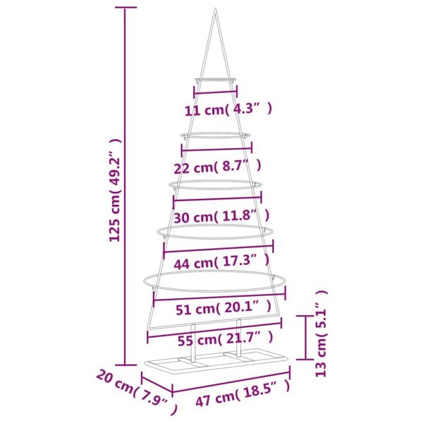 Berkfield Metal Christmas Tree for Decoration Black 125 cm