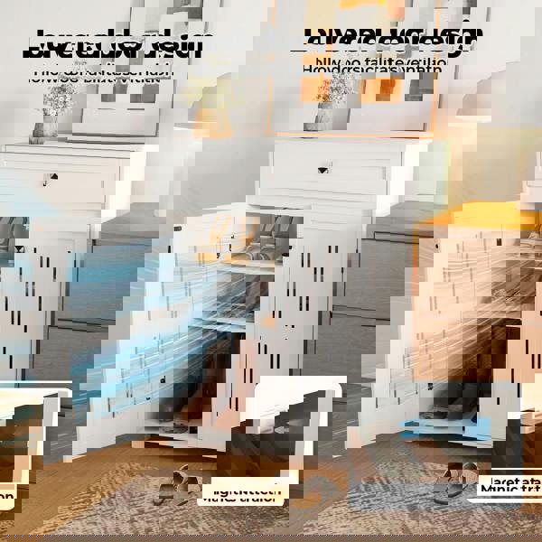 Levede Shoe Cabinet 4-Tier Door Entryway Storage Rack Organizer Cupboard White