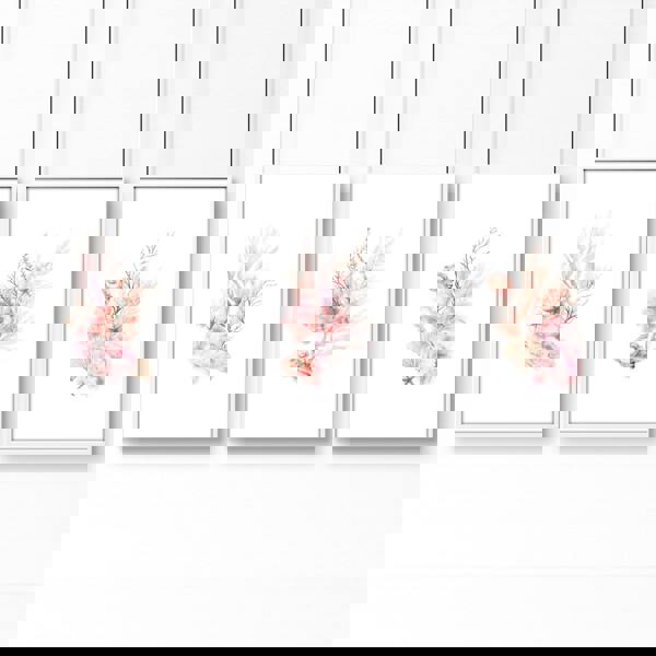 Framed Pictures For The Bathroom | Set of 3 Seashells Wall art Prints