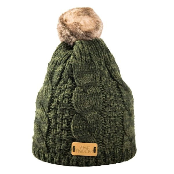 Aran Cable Tammy Hat Shop the Stylish Aran Cable Tammy Hat with Faux Fur Trim