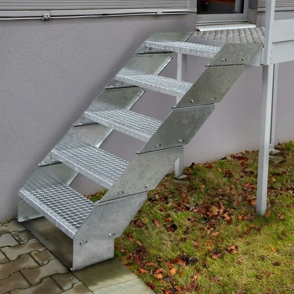 Monstershop Adjustable 2 Section Galvanised Staircase - 900mm Wide