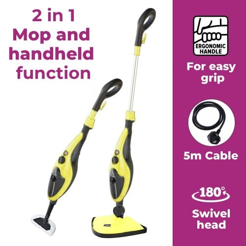 Neo Yellow 10 in 1 1500W Hot Steam Mop Cleaner and Hand Steamer