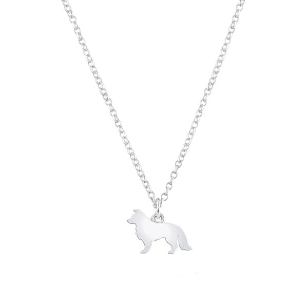 Mylee London Border Collie Silhouette Silver Necklace - Personalised