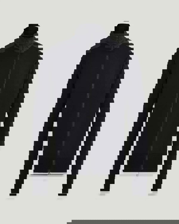 Belstaff Kelby Mens Merino Wool Zip Cardigan - Black