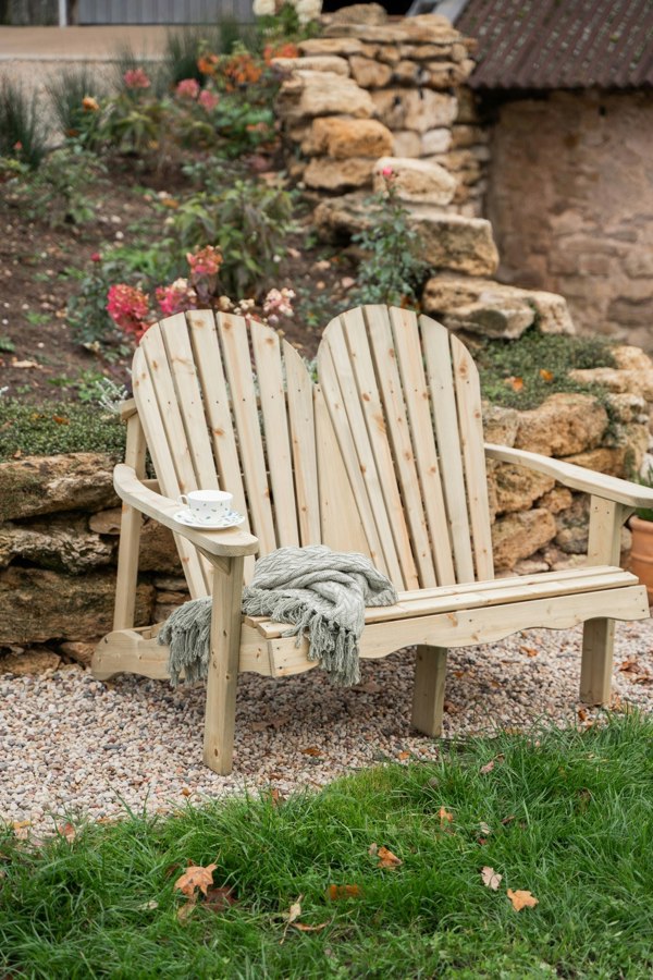 Outdoor Living Double Adirondack relax garden bench