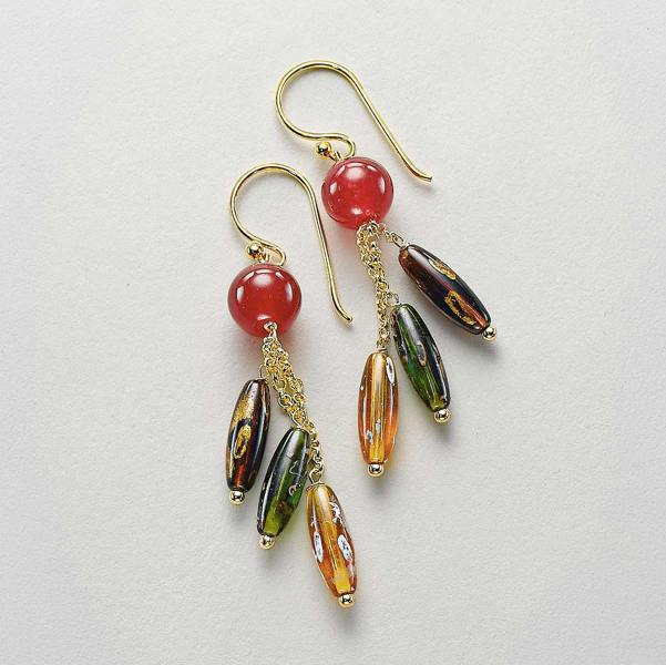 Pia Journey to Joy Fuchsia Jade Bead Earrings