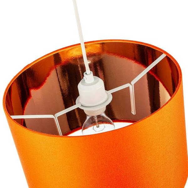 Contemporary Vivid Orange Cotton 12" Table Base or Pendant Lamp Shade Image 3