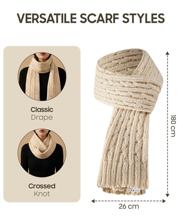VIA MONTEN Women’s Neck Warmer Scarf, Soft Knitted Winter Loop Scarf for Cold Weather and Daily Wear