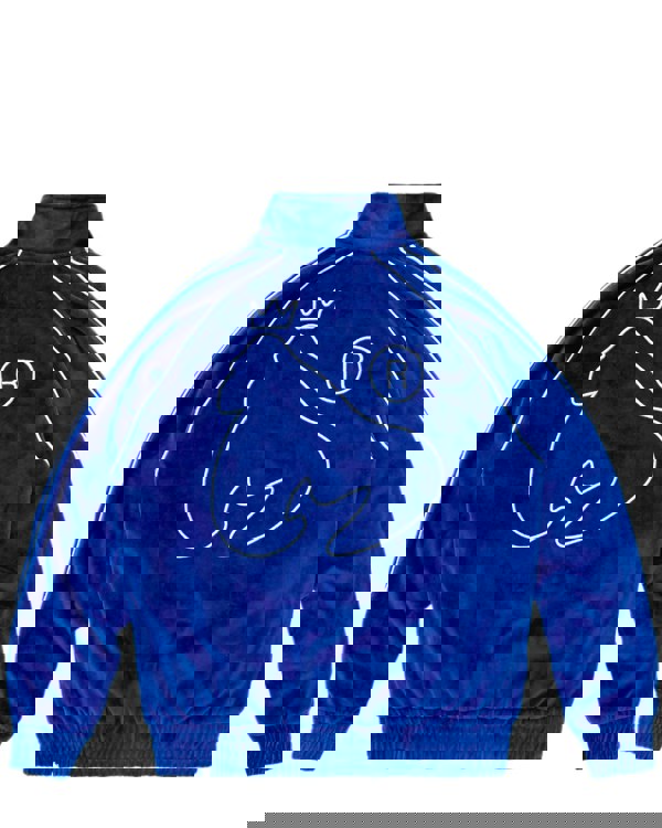 Money Velour Track Top Cobalt Blue