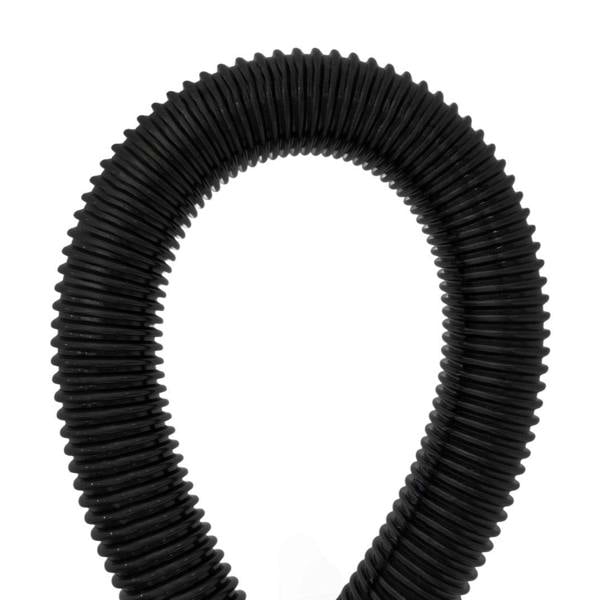 Flexible black hose for 80L wet and dry vacuum, featuring ribbed texture for enhanced grip and durability, ideal for gutter cleaning