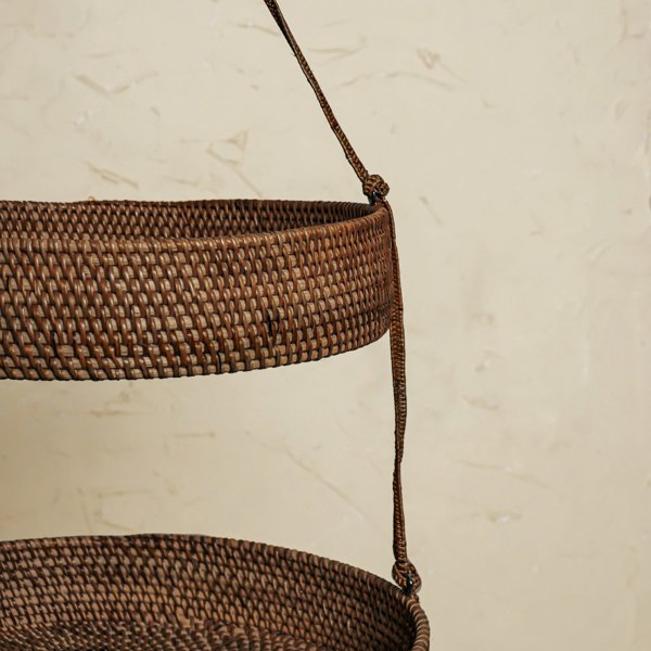 Hanging basket rattan - Kitchen counter organisation - Coastal Villa Homeware