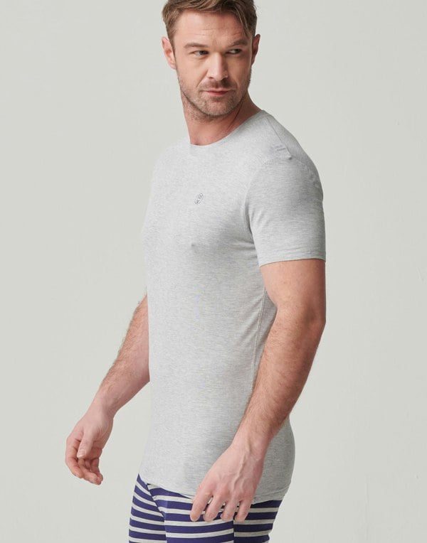 Two-pack Men's Bamboo T-Shirts – Navy & Grey Marl - British Boxers