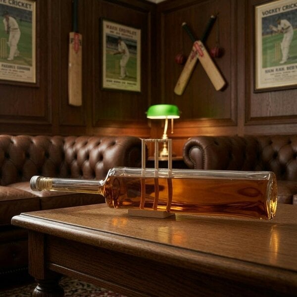 Mini Cricket Wicket Stand for Mobile Phone with Mini Bat, Decanter and Photo Frame