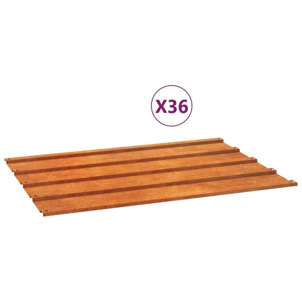 Berkfield Roof Panels 36 pcs Rusty 60x44 cm Corten Steel