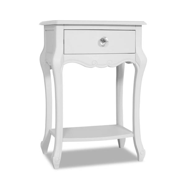 Statement Furniture Juliette Vintage Chic 1 Drawer Bedside Table with Crystal Handle