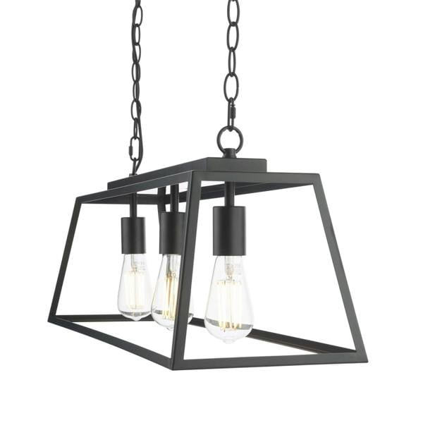 Pagazzi Lighting Charley 3 Light Matte Black Ceiling Pendant Bar