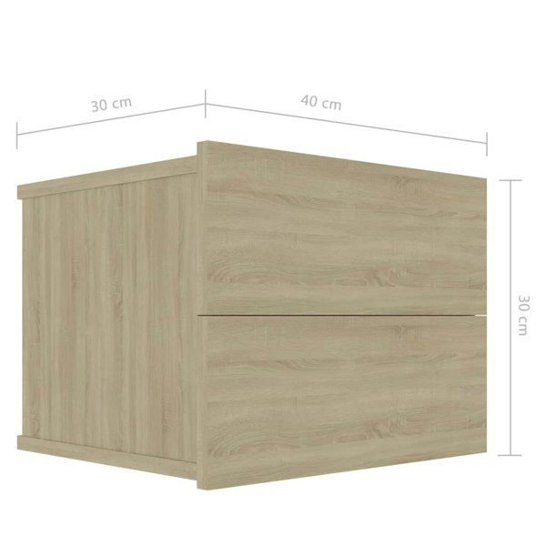 Berkfield Bedside Cabinets 2 pcs Sonoma Oak 40x30x30 cm Engineered Wood
