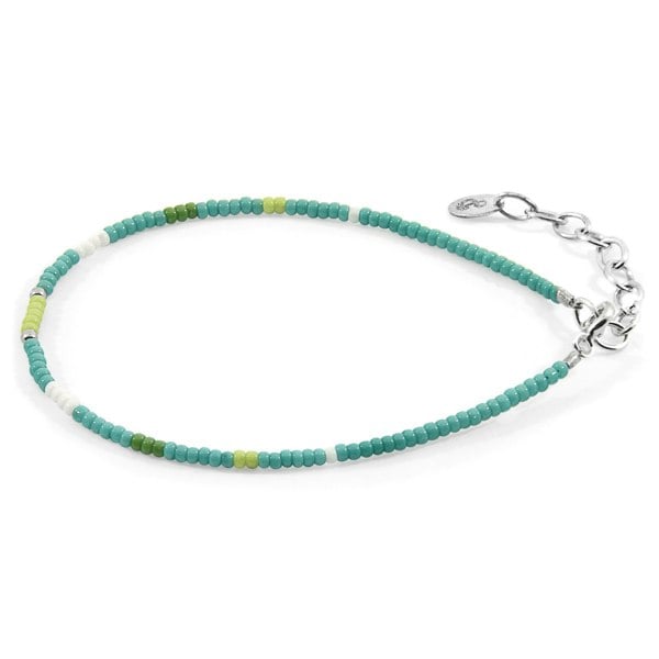 Anchor & Crew Green - Green Layla Silver and Miyoko Glass Bracelet