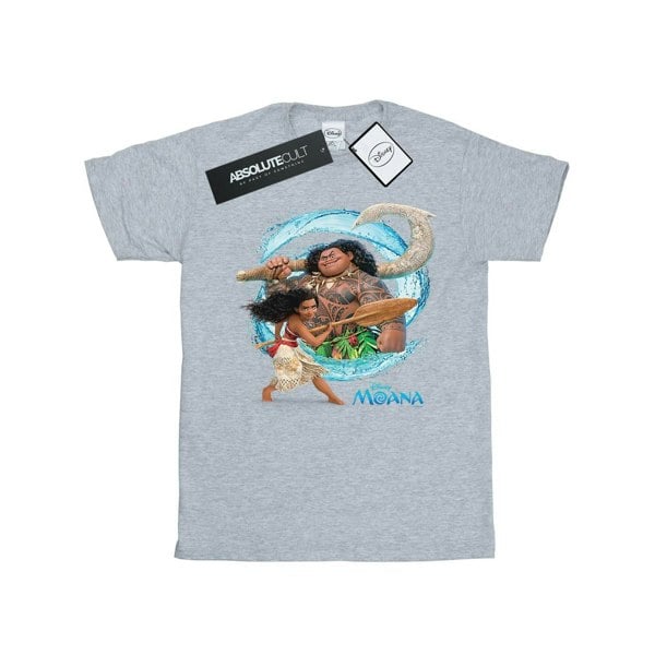 Disney Mens Moana And Maui Wave T-Shirt - Sports Grey