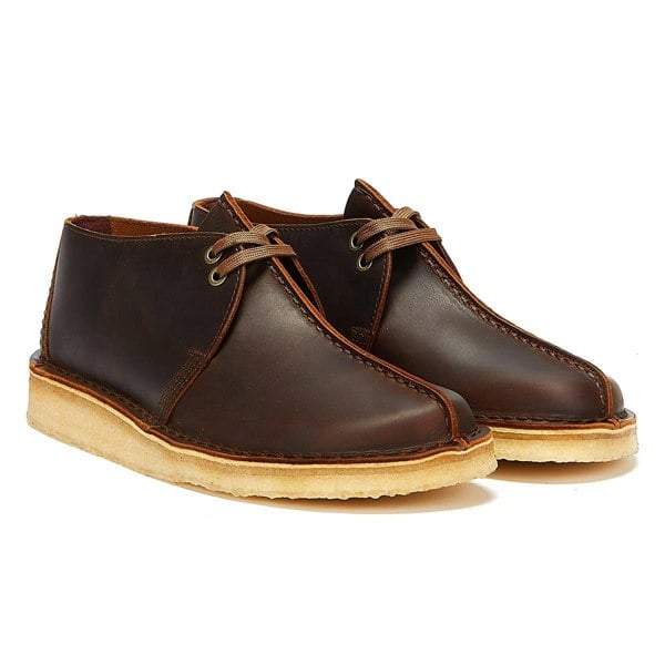 Clarks Originals Desert Trek Leather Men's Beeswax Brown Shoes