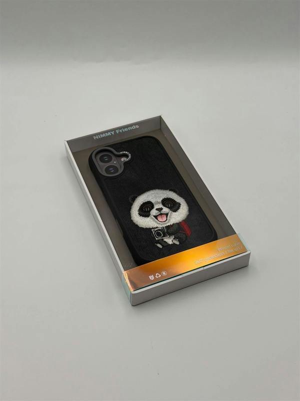 Nimmy Friends Nimmy Big Eye Cute Pet Travel Panda Case with MagSafe for iPhone 17 6.3" Black Grey - N-XDY-IP17-06-A