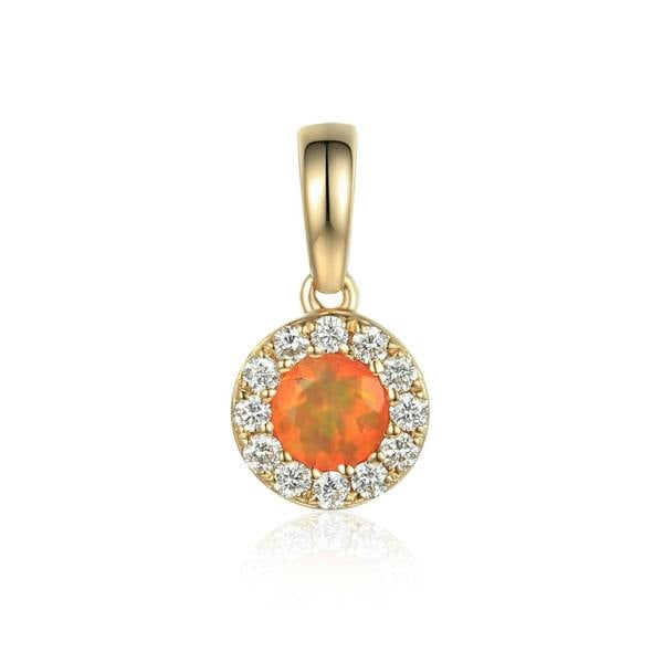 Sarah Layton Opal & Diamond Cluster Pendant - 9ct Yellow Gold