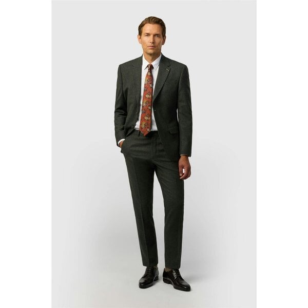 Ted Baker Tailored Fit Olive Texture Puppytooth Jacket