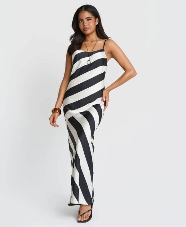 Needs No Label Mono Stripe Maxi Dress