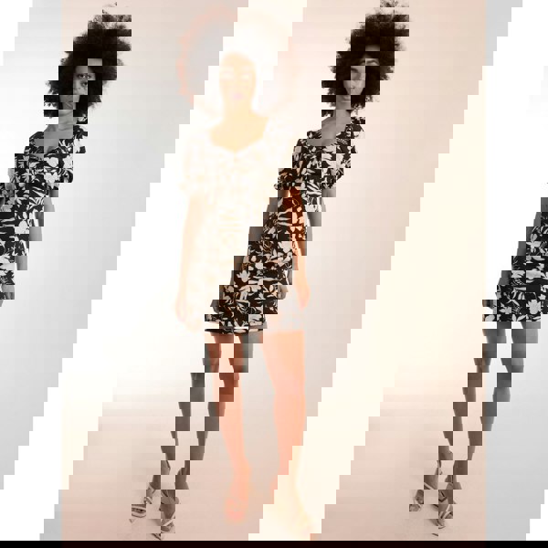 Blue Vanilla Ring Detail Milkmaid Mini Dress