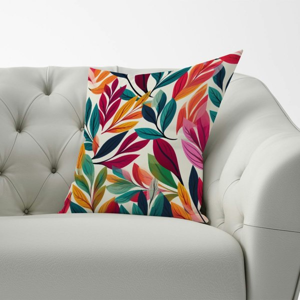 Warren Reed Bright Leaves Pattern Cushions