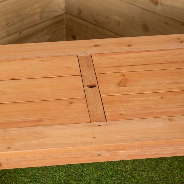 Samuel Alexander Kids Outdoor Wooden Picnic & Activity Table with Removable Plastic Trays & Parasol