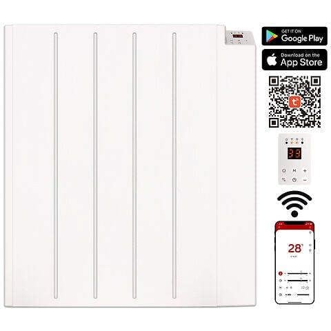 MYLEK Electric Radiator Panel Heater WIFI Smart APP Eco 1000W Bathroom Safe Wall Mounted Timer Thermostat