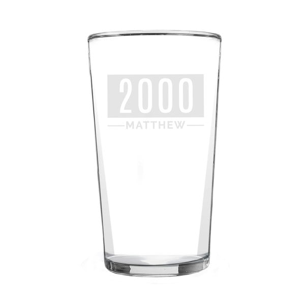 Personalised Memento Company Personalised Name & Date Pint Glass