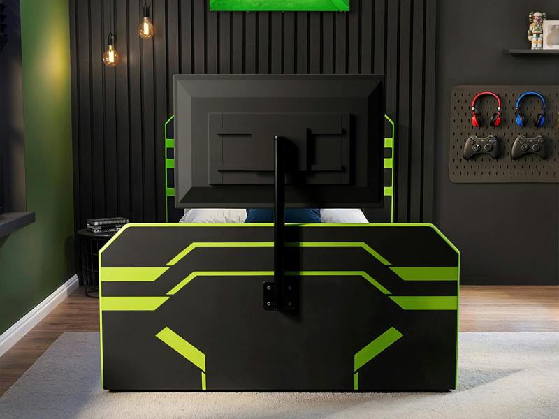 Recoil Alister Side Lift TV Ottoman Bed Black & Green