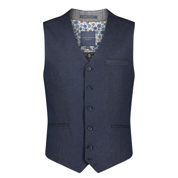 Guide London Mens Italian Cotton Blend Waistcoat - Navy